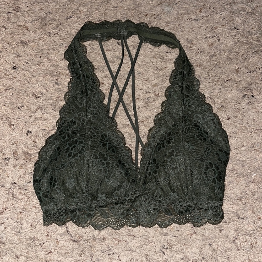 Green lace bralette